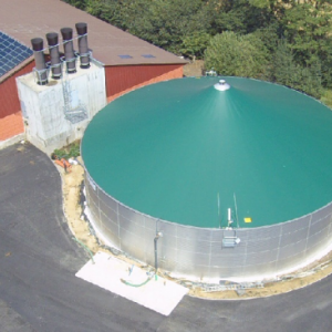 Stallkamp emissions roof for liquid manure storage