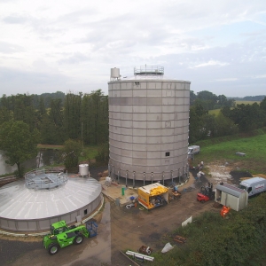 Stallkamp Hochfermenter Biogas im Bau